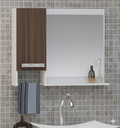 Ver imagem 3 de Kit Gabinete Cuba e Espelheira 60cm para Banheiro Moderno:branco/rustico