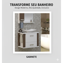 Ver imagem 7 de Kit Gabinete Cuba e Espelheira 60cm para Banheiro Moderno:branco/rustico