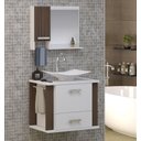 Ver imagem 2 de Kit Gabinete Cuba e Espelheira 60cm para Banheiro Moderno:branco/rustico