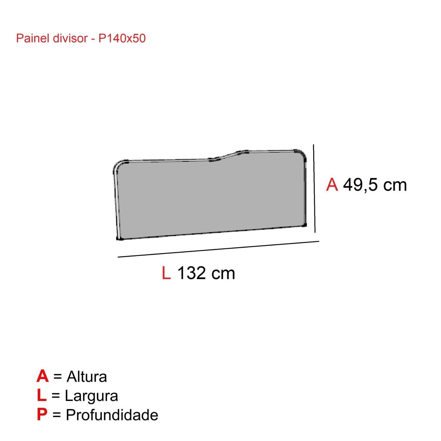 Painel Divisor Para Estacao De Trabalho P140X50  - 2