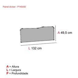 Painel Divisor Para Estacao De Trabalho P140X50  - 2