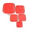 Jogo com 05 Potes Vermelho para Guardar Alimentos - 1