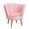 Poltrona Pétala Decorativa Rosa para Sala com Pé de Madeira - 2