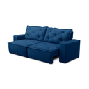 Ver imagem 5 de Sofá Retrátil 3 Lugares com Molas 1,80m Ayla Suede Azul