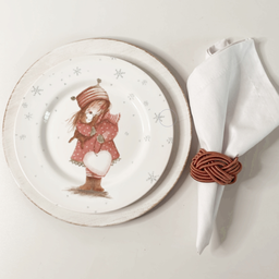 Prato de Sobremesa de Cerâmica Natalino Celebrações de Natal Sweet Christmas Mesa Posta Natalina 21c - 2