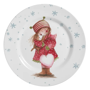Prato de Sobremesa de Cerâmica Natalino Celebrações de Natal Sweet Christmas Mesa Posta Natalina 21c