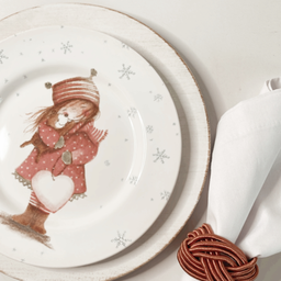 Prato de Sobremesa de Cerâmica Natalino Celebrações de Natal Sweet Christmas Mesa Posta Natalina 21c - 3