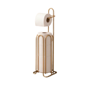 Ver imagem 2 de Suporte de Papel Higiênico Dourado Premium de Chão de Ferro Reforçado para Banheiros