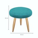 Ver imagem 3 de Kit Poltrona Opala Júlia Cadeira Decorativa + Puff Redondo Pés Palito Mercado Dos Móveis:azul Turque