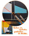 Ver mais imagens de Mini Quadro Decorativo de Barco Veleiro em Linhas Retas
