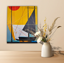 Ver imagem 1 de Mini Quadro Decorativo de Barco Veleiro em Linhas Retas