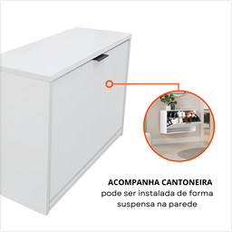 Porta Calçados Suspenso Chão Sapato Tênis com 1 Porta Sapateira Pequena Multiuso Madeira Mdf Branca - 8