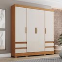 Ver imagem 5 de Guarda-roupa Casal 04 Portas 04 Gavetas B383 Cinamomo Off White - Henn - Briz