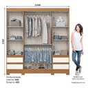 Ver imagem 3 de Guarda-roupa Casal 04 Portas 04 Gavetas B383 Cinamomo Off White - Henn - Briz