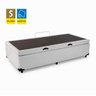 Cama Báu Base Box Solteiro Branco Corino. Blindado - 2