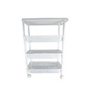 Ver imagem 1 de Carrinho Organizador 4 Prateleiras Multiuso Quarto Sala Varanda Salao Manicure Branco