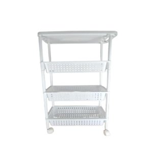 Carrinho Organizador 4 Prateleiras Multiuso Quarto Sala Varanda Salao Manicure Branco