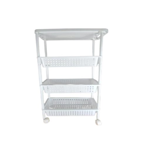 Carrinho Organizador 4 Prateleiras Multiuso Quarto Sala Varanda Salao Manicure Branco