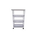 Ver imagem 2 de Carrinho Organizador 4 Prateleiras Multiuso Quarto Sala Varanda Salao Manicure Branco