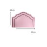 Cabeceira Solteiro em Corino Rosa Luxo com Dupla Tacha Fumê - 3
