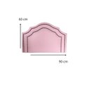 Ver imagem 3 de Cabeceira Solteiro em Corino Rosa Luxo com Dupla Tacha Fumê