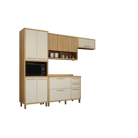 Cozinha Torino 4 Peças Valdemoveis Cinamomo/off White