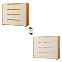 Ver imagem 5 de Cômoda para Quarto 8 Gavetas 136cm Doble Flex Off/freijó - Albatroz