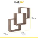 Ver imagem 2 de Kit 2 Nichos Prateleiras Decorativas Quadrado 79 Cm Sala Quarto Escritório Mdp Rústico - Clicklar