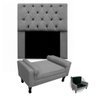 Kit Cabeceira Mirage + Calçadeira Baú Felix Solteiro 100cm Suede cinza - 1