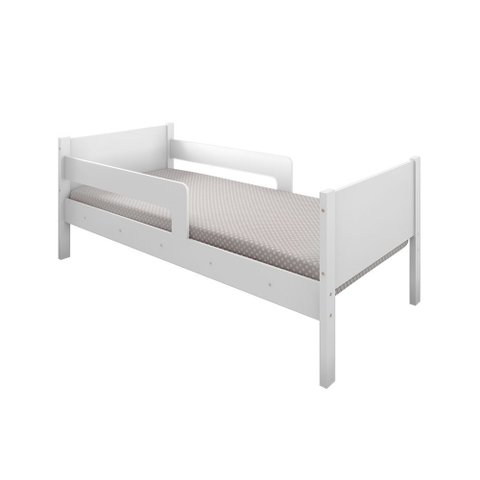 Cama Solteiro Multiuso com 2 Baus Organizador e Escada Luna Plus Branco com Colchão