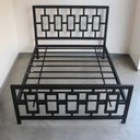 Ver imagem 2 de Cama Casal Robusta Aço Ferro Tamanho Queen 138cmx188cm Cor Alumínio Estilo Industrial Mobbili Ca-01