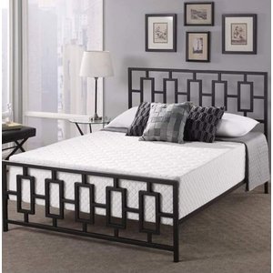 Cama Casal Robusta Aço Ferro Tamanho Queen 138cmx188cm Cor Alumínio Estilo Industrial Mobbili Ca-01