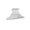 Kit 25 Cabides de Madeira Branco com Barra para Calças e Blusas – Gancho Cromado - 1