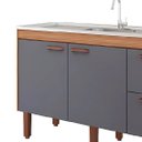 Ver imagem 2 de Gabinete de Cozinha 154cm 2 Portas Balcão Madeira 100% MDF:Freijó/Titanium