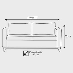 Sofá Poltrona Aspen 2 Lugares 140cm Suede Verde - Fm - 3