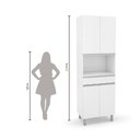 Ver imagem 4 de Paneleiro Duplo Nicho Para Micro-ondas Top Class Branco