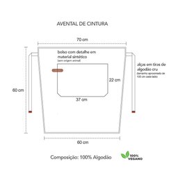 Avental de Cintura Marrom Cafeteria Bar Pub Barbearia - 3