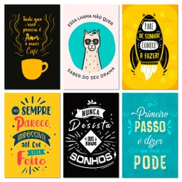 Kit 6 Placas Decorativas Frases Motivacionais 20x30 cm Mdf - 1