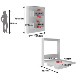 Cama Articulada de Casal com 2 Nichos CM8016 Branco - 6 Cama Articulada de Casal com 2 Nichos CM8016 Branco - 6
