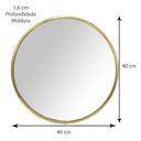 Ver imagem 4 de Espelho Decorativo Redondo com Moldura Alumínio 40cm x 40cm Decore Pronto