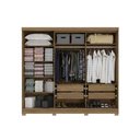 Ver imagem 4 de Guarda Roupa Casal 5 Portas e 4 Gavetas C/ Pés Flex Cb03n564 Canela - Kappesberg