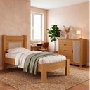 Ver imagem 4 de Cama de Solteiro e Comoda 4 Gavetas 1 Porta Mdf Clara Nature Decmade
