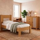 Ver imagem 2 de Cama de Solteiro e Comoda 4 Gavetas 1 Porta Mdf Clara Nature Decmade