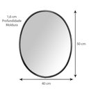Ver imagem 4 de Espelho Oval com Moldura de Alumínio 50cm x 40cm Decore Pronto
