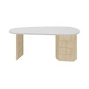 Ver imagem 3 de Escrivaninha Mesa Orgânica Curva com Escritório e Home Office Refinado Ovale 4 Gavetas 183cm Carvalho E Branco