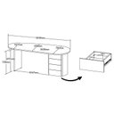 Ver imagem 4 de Escrivaninha Mesa Orgânica Curva com Escritório e Home Office Refinado Ovale 4 Gavetas 183cm Carvalho E Branco