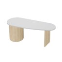 Ver imagem 5 de Escrivaninha Mesa Orgânica Curva com Escritório e Home Office Refinado Ovale 4 Gavetas 183cm Carvalho E Branco