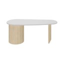 Ver imagem 6 de Escrivaninha Mesa Orgânica Curva com Escritório e Home Office Refinado Ovale 4 Gavetas 183cm Carvalho E Branco