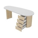 Ver imagem 7 de Escrivaninha Mesa Orgânica Curva Diretor Ovale 183cm Marrom e Branco Artany