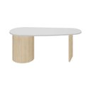 Ver imagem 6 de Escrivaninha Mesa Orgânica Curva Diretor Ovale 183cm Marrom e Branco Artany